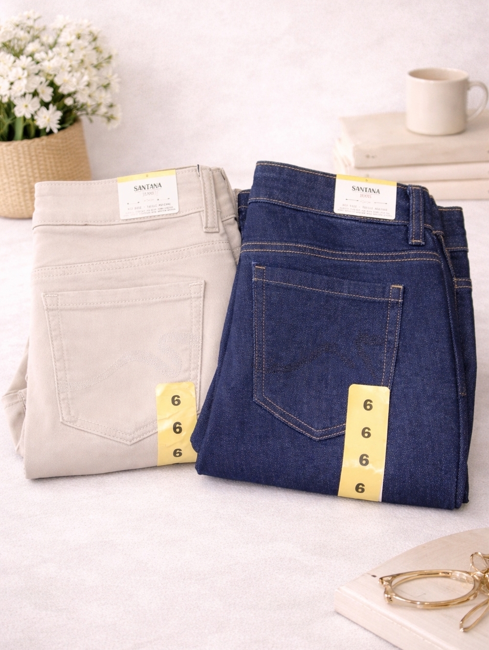 Santana Slim Crop Jeans |Mid-Rise Stretch| 24” Inseam | Bundle Of 2 Pairs Size 6